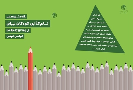 خلاصه پژوهش «نام‌گذاری  کودکان تهرانی از ۱۳۷۵ تا ۱۳۹۴» منتشر شد